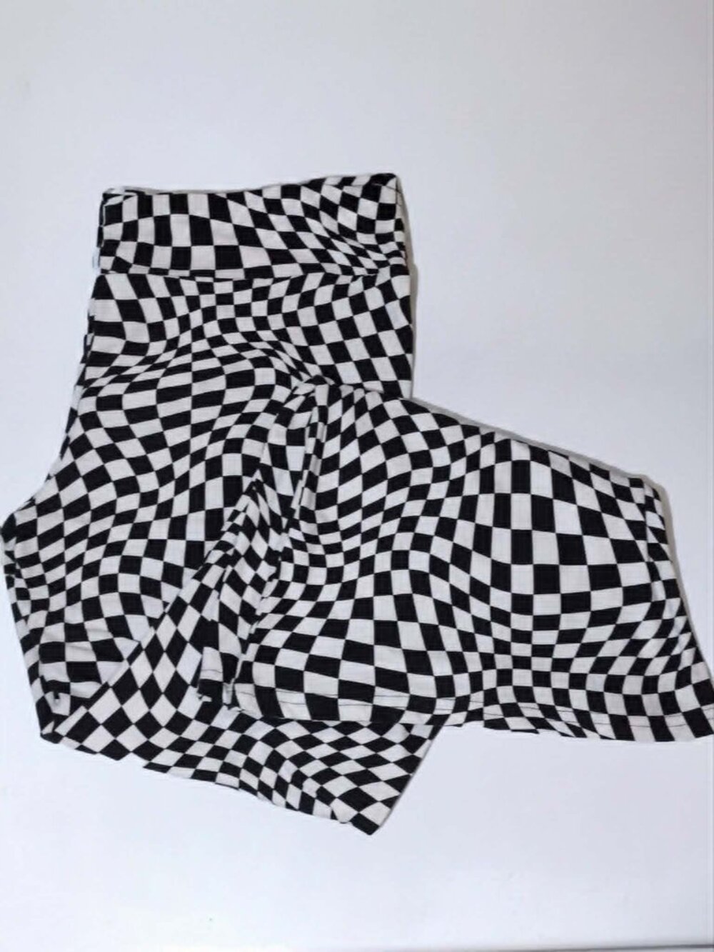 New- XXXL(21) Optical Illusion Checkered Bell Bottom Flare Leggings